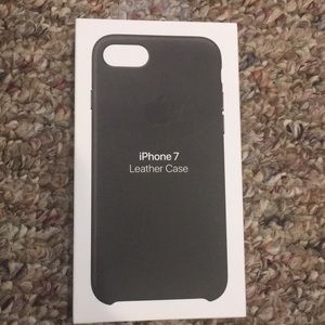 Black leather iPhone 7 case